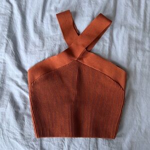 Babaton Sculpt Knit Cropped Halter